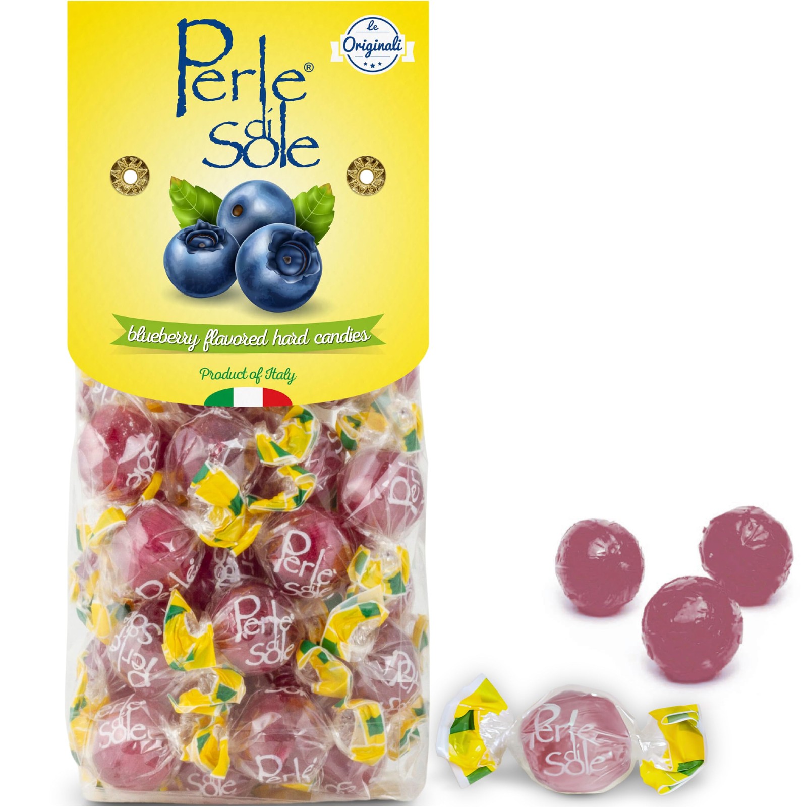 Italian Candy - Blueberry Hard Candy with a Tart Fizzy Filling - Italian Cand...