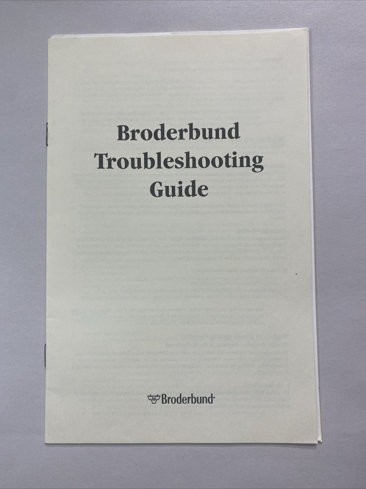 Brøderbund Troubleshooting Guide