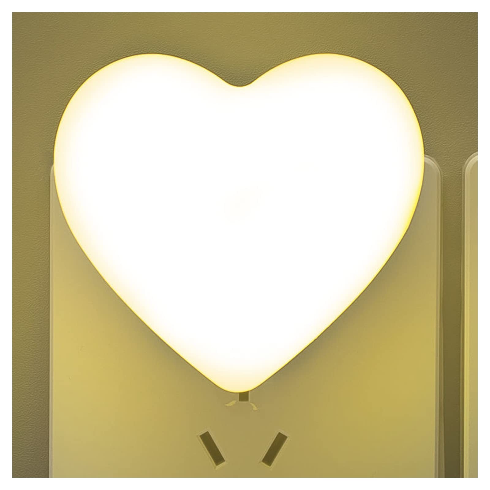Etigood Cute Night Lights, Heart Shape Nursery 7 * 8 * 5 cm, Yellow