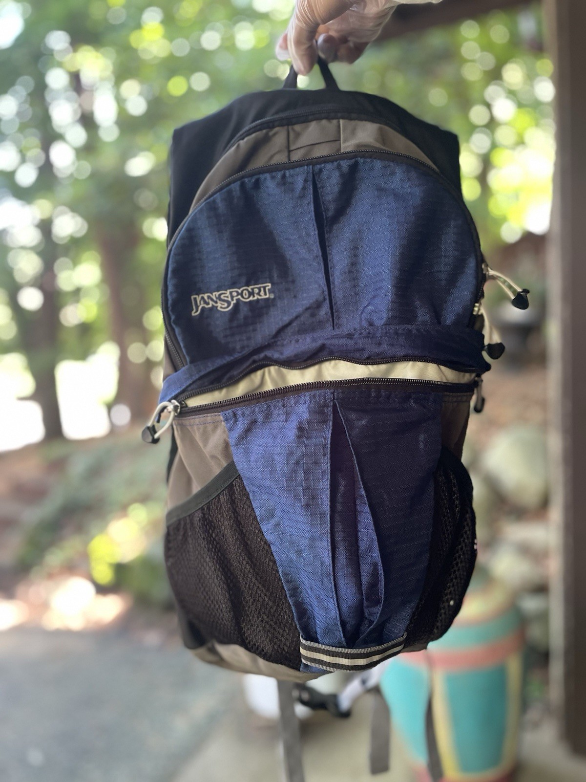 JanSport x Nalgene Hydration Pack Backpack Blue Black WITH Bladder EUC