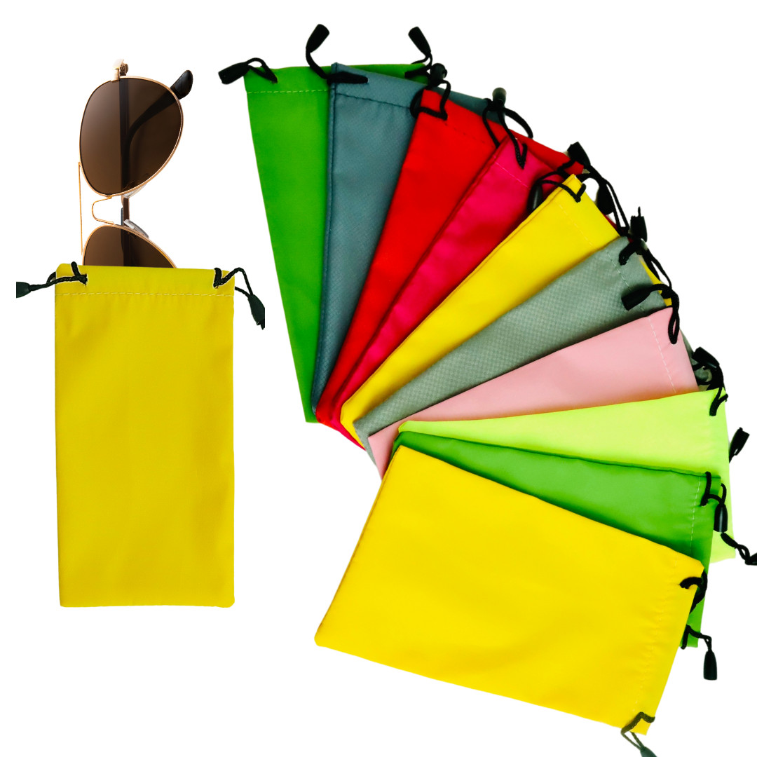 10-Pack Drawstring Sunglasses Microfiber Waterproof Cloth Soft Case Storage Bag