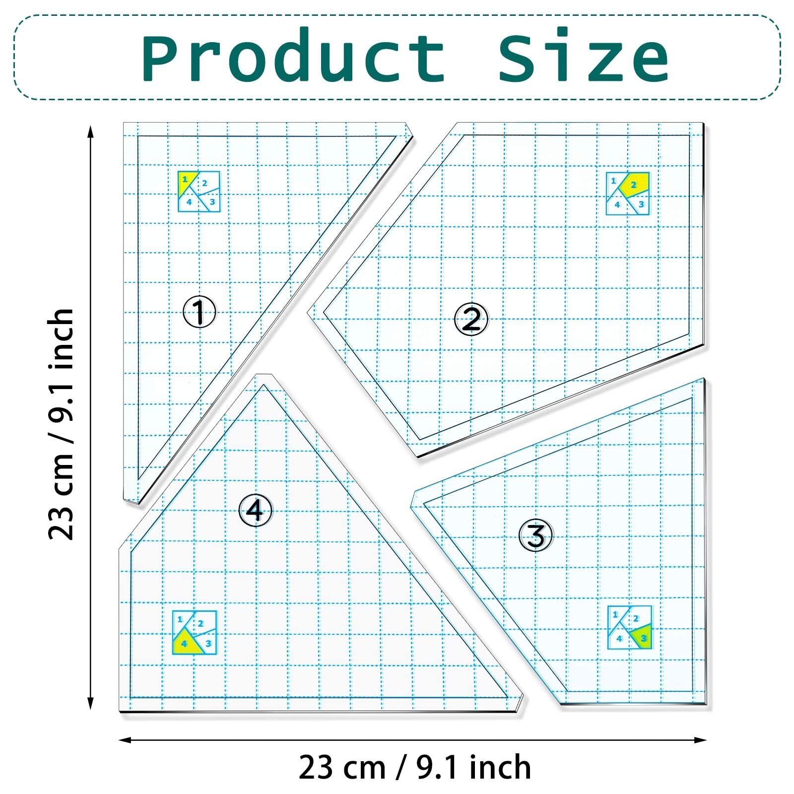 Quilting Templates Set Acrylic Cutting Stencils DIY Hand Patchwork Sewing