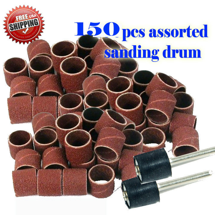 150+2 Rotary Tool Sanding Drum 1/2" / 1/4" 60 120 240 grits for Dremel  407