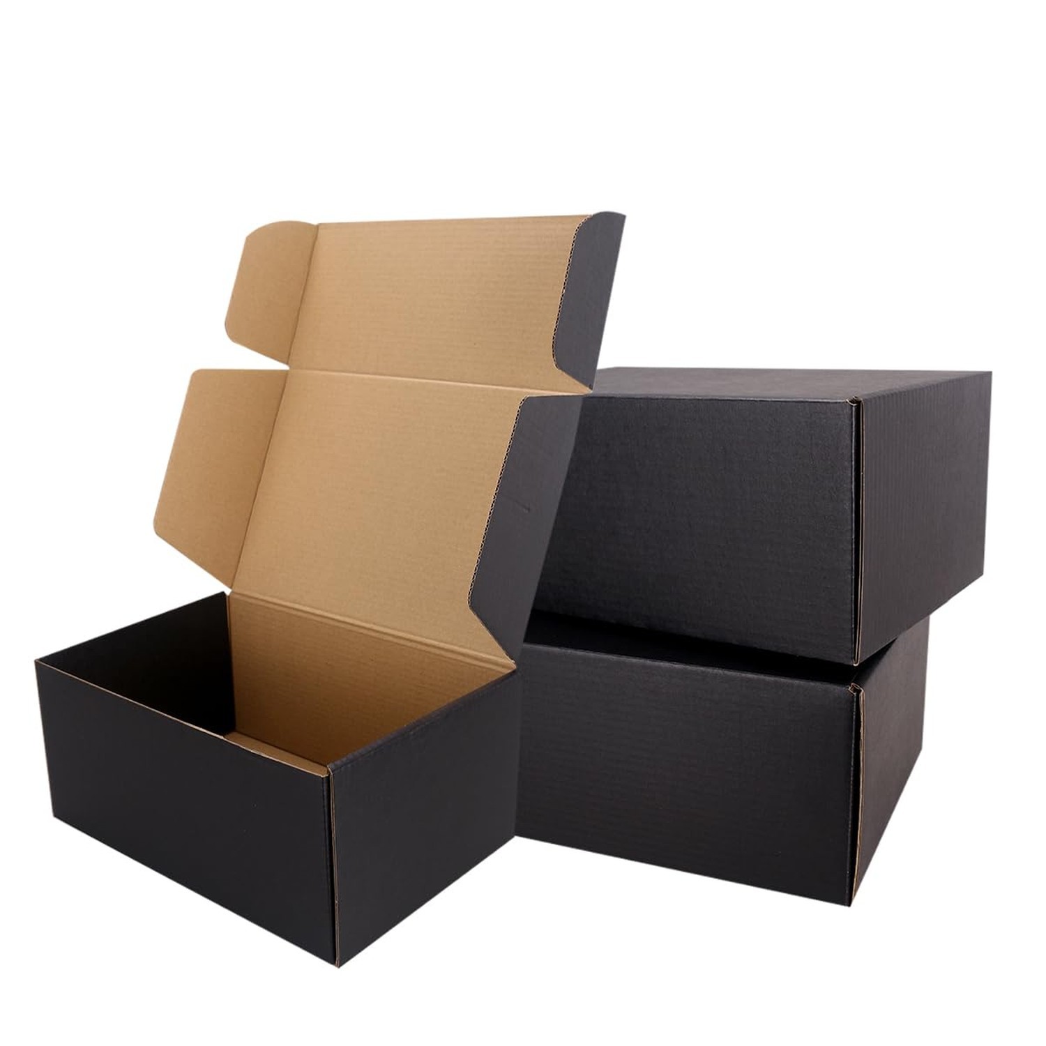 12"x9"x4"Shipping Boxes,5Pcs Black Corrugated Cardboard Boxes. | Suitable E-C...