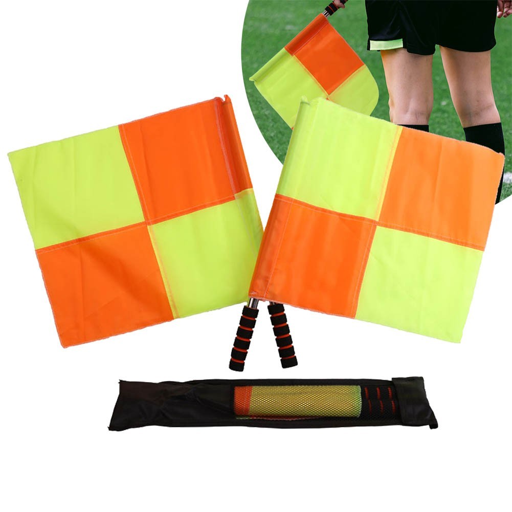 1 Set Soccer Referee Flags Football Linesman Flags Sports Game Referee Equipmen