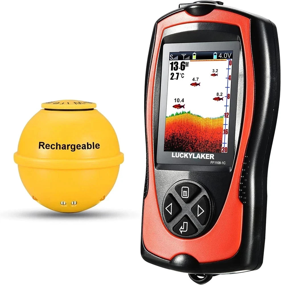 Sonar Kayak Fish Finder Portable Water Handheld Depth Finder Boat Transducer Wir
