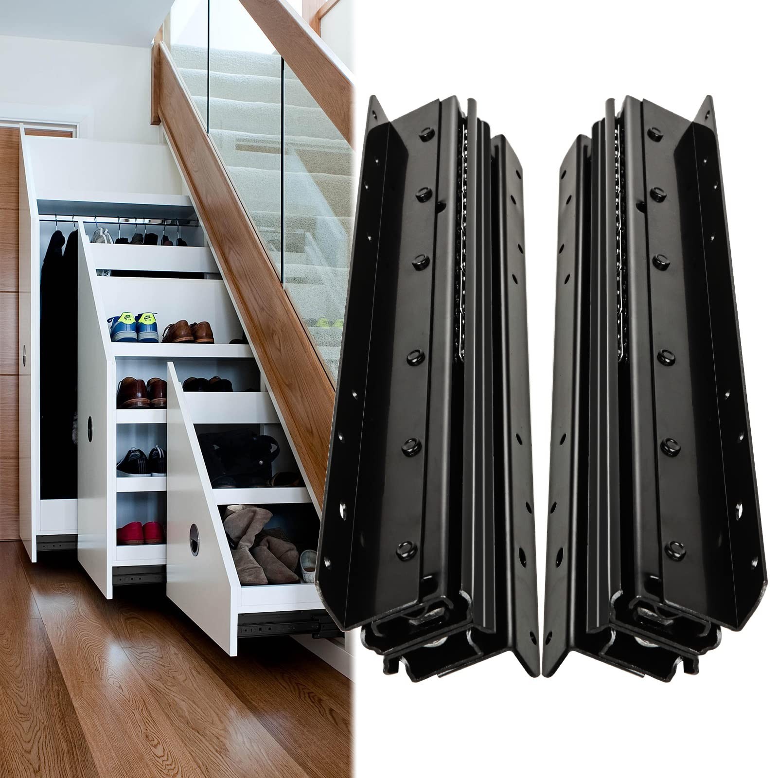 Undermount Heavy Duty Drawer Slides 16 Inch Full Extension Hidden 2 PCS