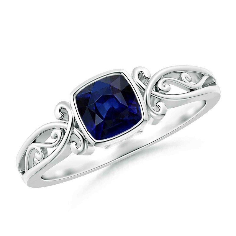 Sterling Silver Blue Sapphire Stone Daughter Artisan Boho Solitaire Ring Size 7