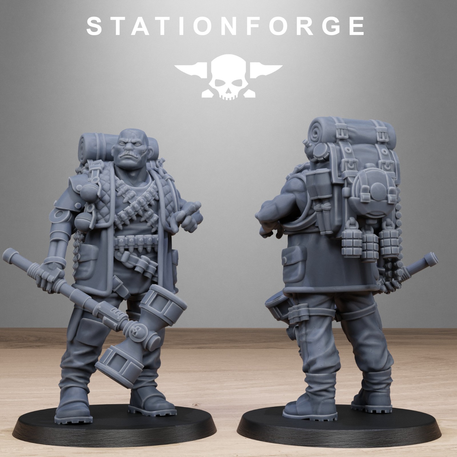 GrimCorp Scrap operatives from Station Forge 32mm.