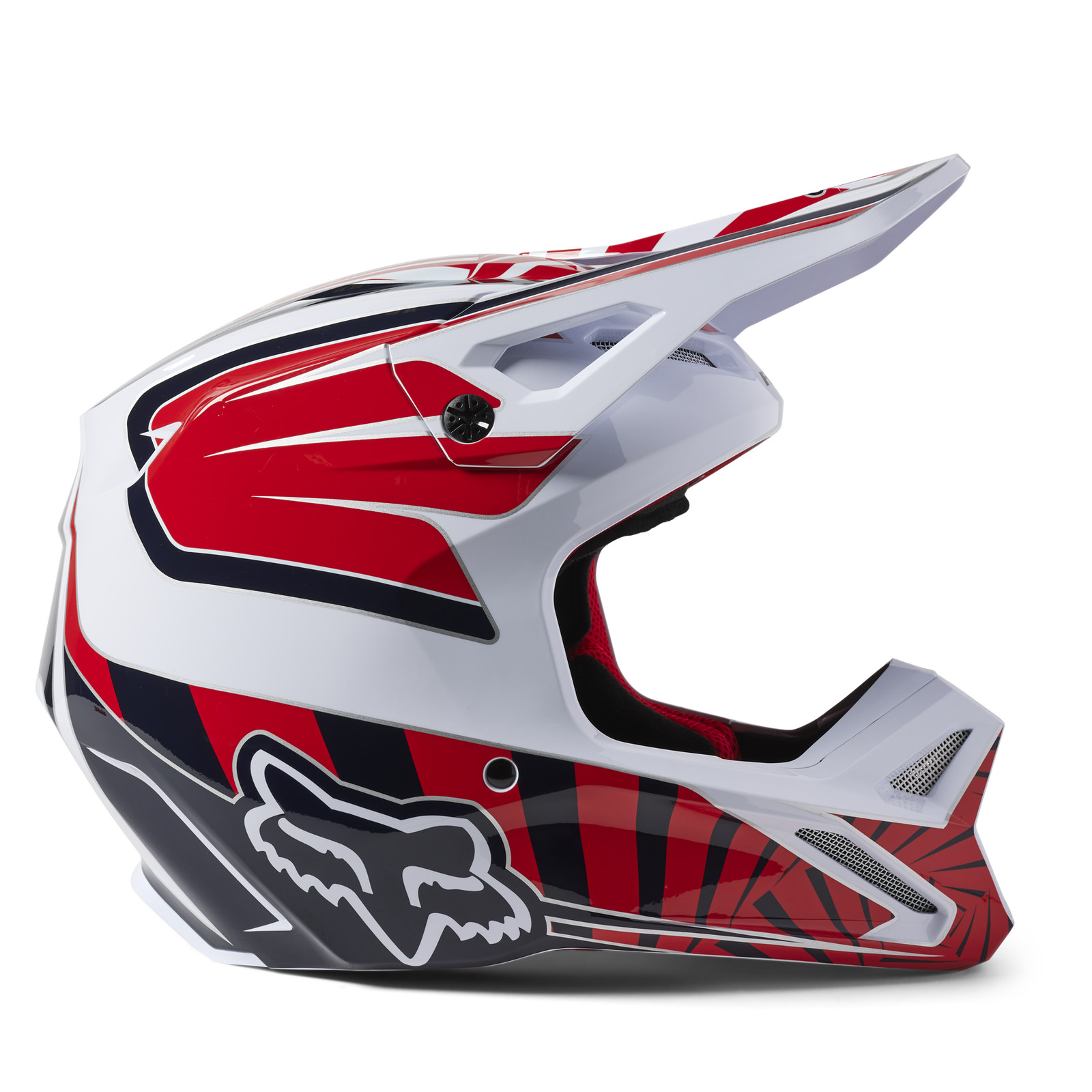 Fox Racing V1 Goat Dirt Bike MX SXS ATV Off-Road Helmet Red Youth Sizes