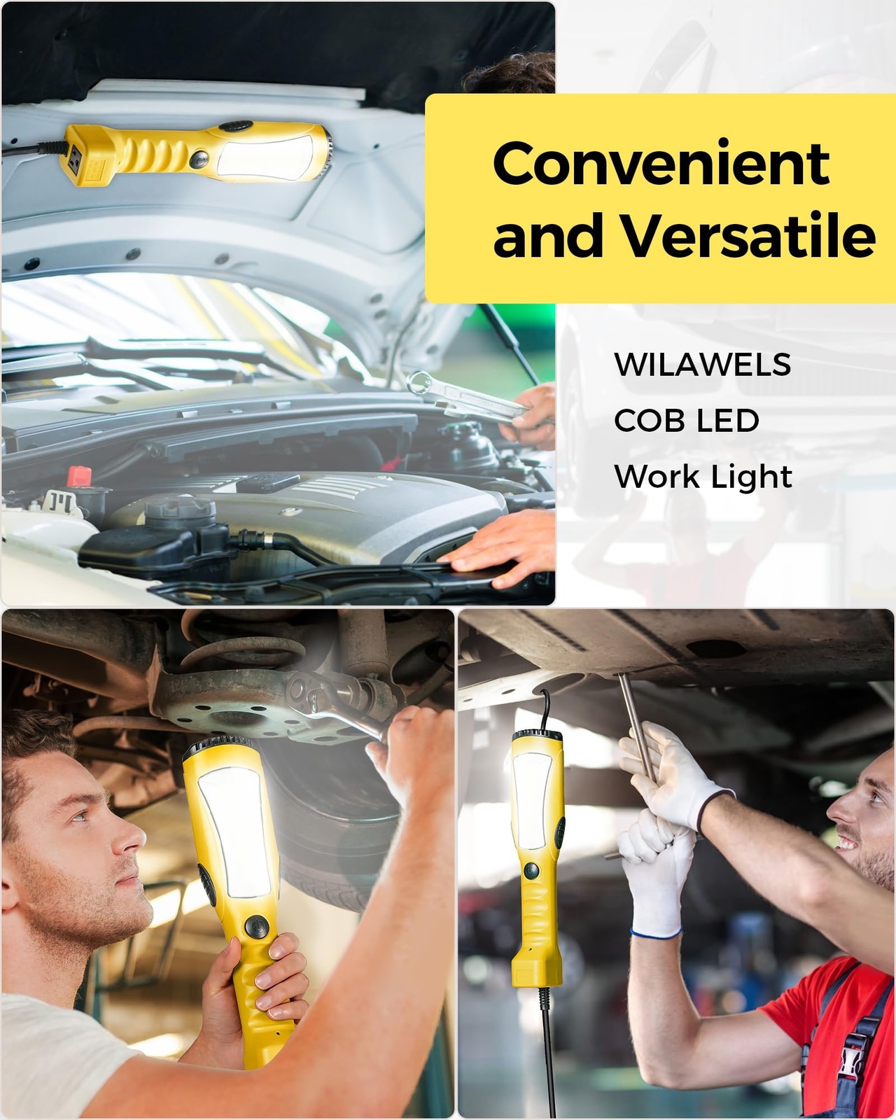 18W LED Work Light, 25FT 2000LM COB LED Light, Handheld Underhood Trouble Lig...