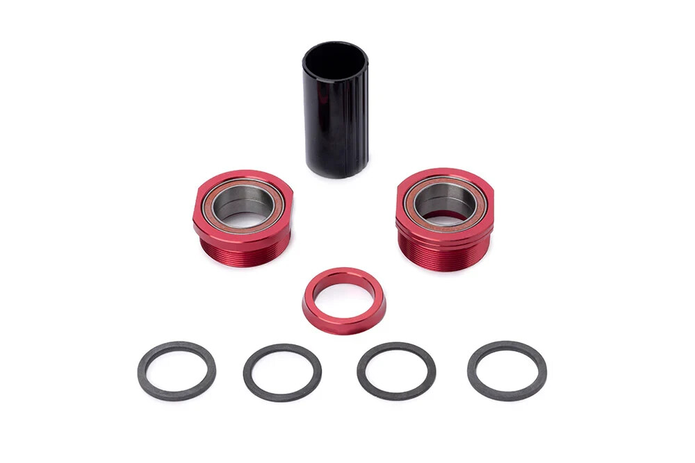 THEORY BMX EURO BOTTOM BRACKET KIT - BMX THREADED BB - 19mm - RED