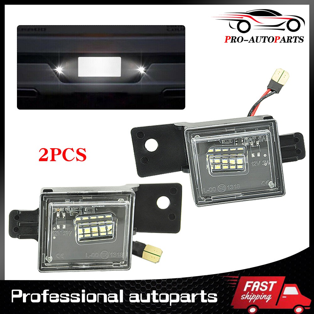 2pcs LED White License Light Plate For Tag 2014-2020 Chevy Silverado Sierra GMC