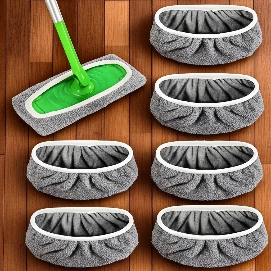 4 Reusable Mop Pads with High Water Absorption and Ultra-fine Fiber Cleaning Pad