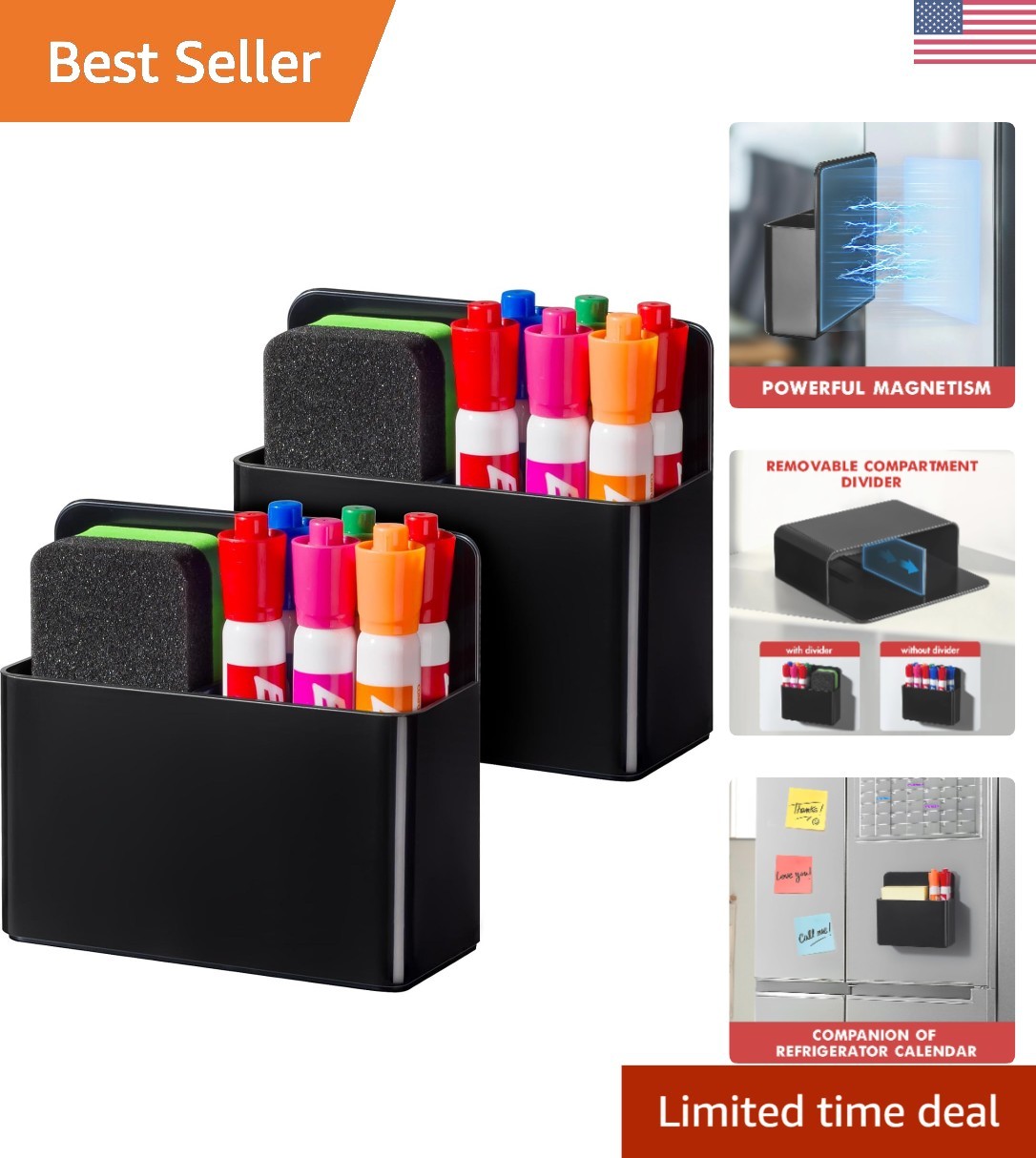 Elegant Magnetic Pen Caddy for Fridge - Versatile Organizer for Home & Classroom