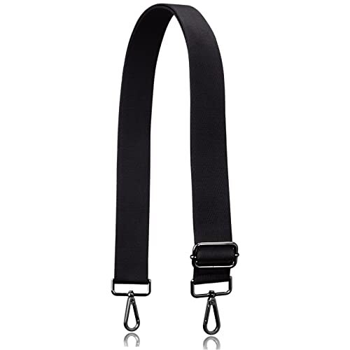 Allzedream Thick Purse Strap Wide Adjustable Black-gun Black Hardware