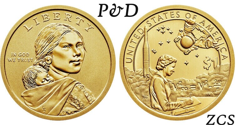 2019 P&D Sacagawea Native American Indian One Dollar Mint In The Space Program