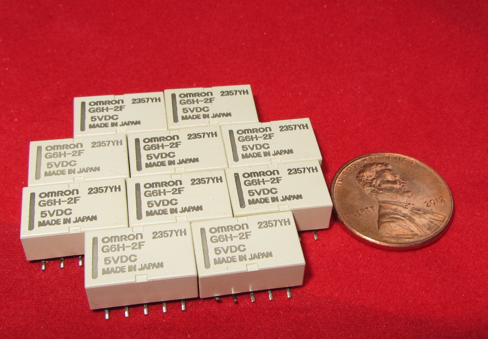 10 pcs- OMRON G6H-2F Relay, 5V DC 1A DPDT, Surface Mount 125 VAC, Non Latching H