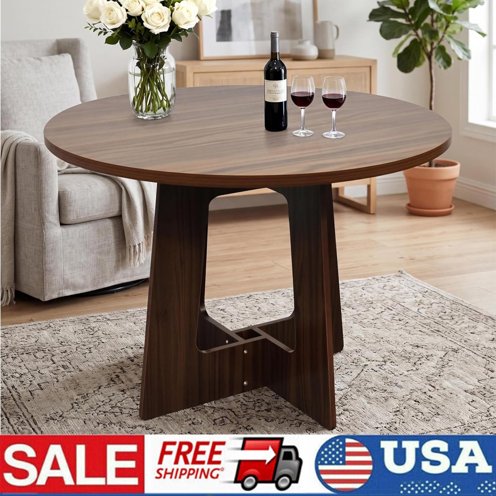 43 Inch Round Dining Table for 4 Farmhouse Kitchen Table for Home Dining Room