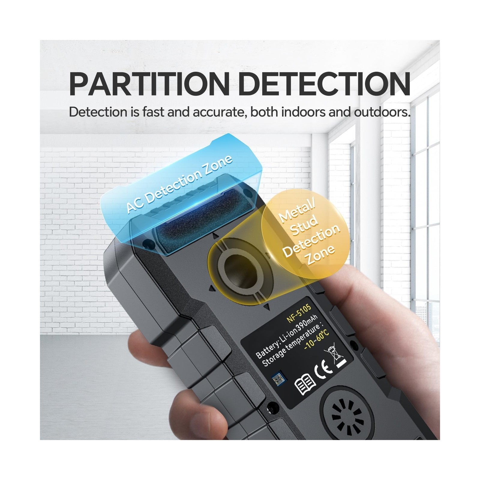 Stud Finder Wall Scanner with LCD Display Voice Alert Rechargeable