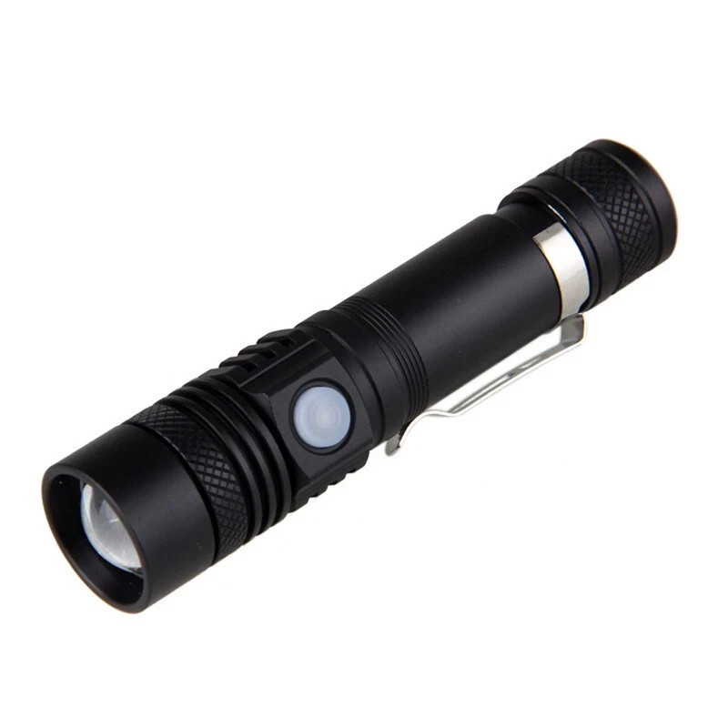 Rechargeable XML-T6 LED Flashlight Zoomable Waterproof USB Torch