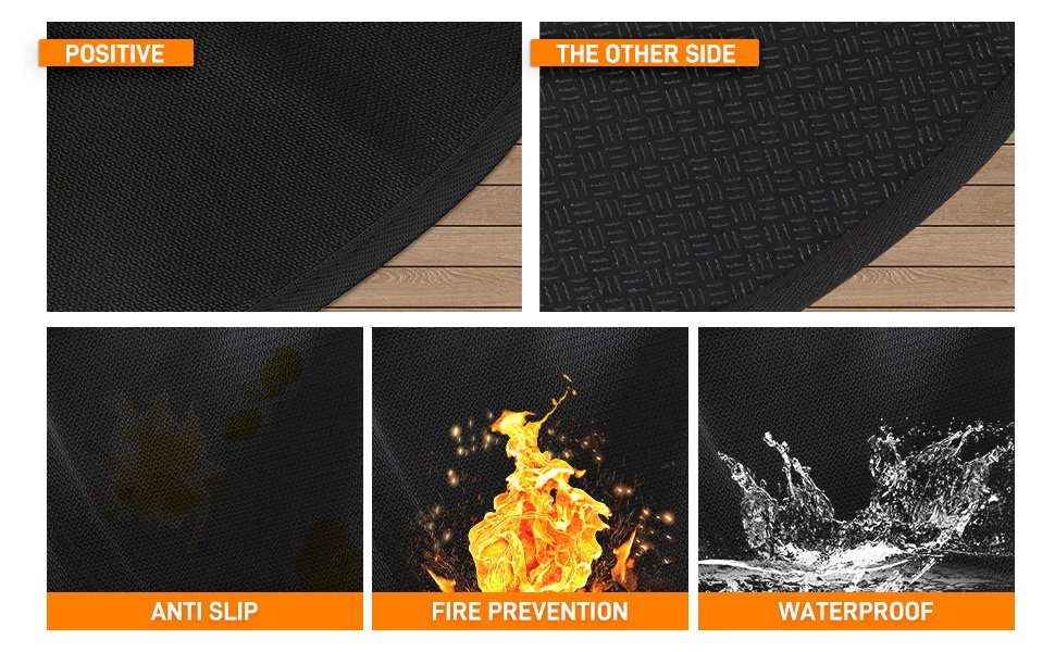 20 inch Fire Pit Mat Round 4 Layer Under Grill Mat Fireproof Fire Protector