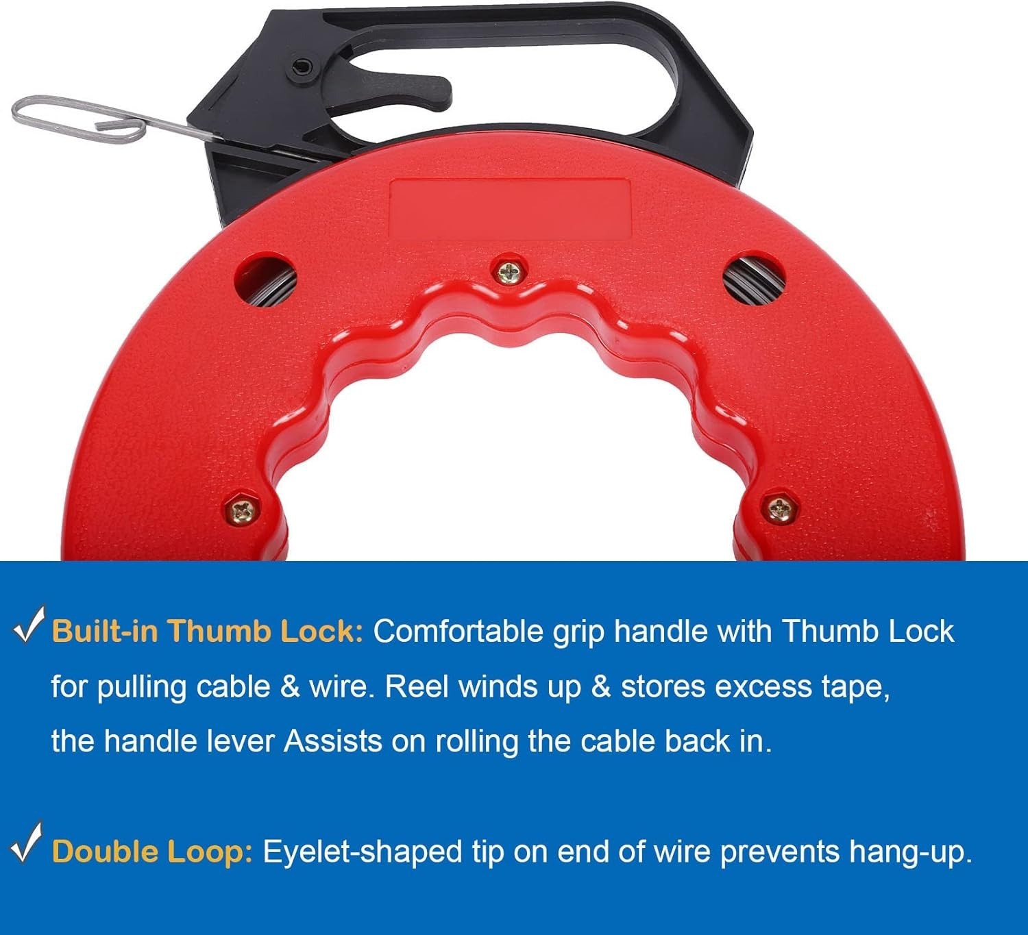 100 FT Fish Tape for Electric or Wire Puller Men Gift