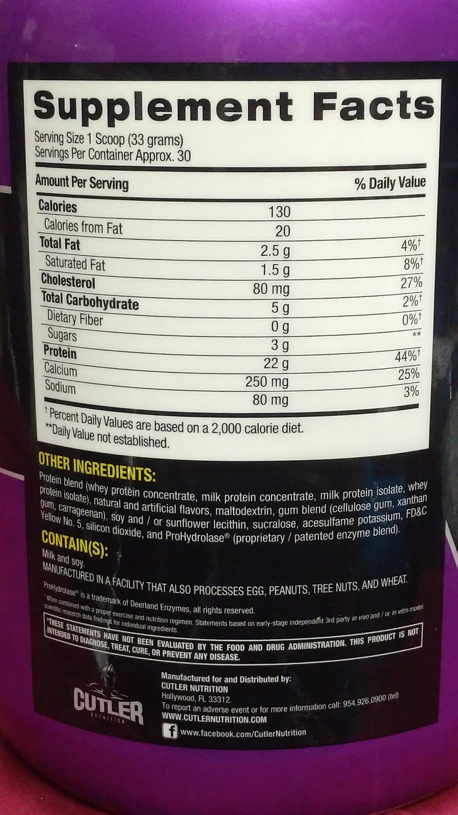 Cutler Nutrition - Total Protein Powder - Banana Cream Pie - 2.18 lbs - 3/2025