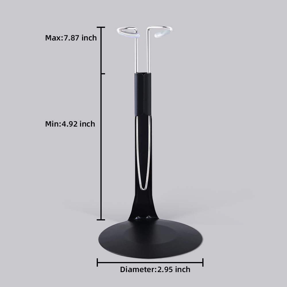 UCanaan 6 Pcs Doll Stand - Action Figure Stands with Expandable Waist Black6