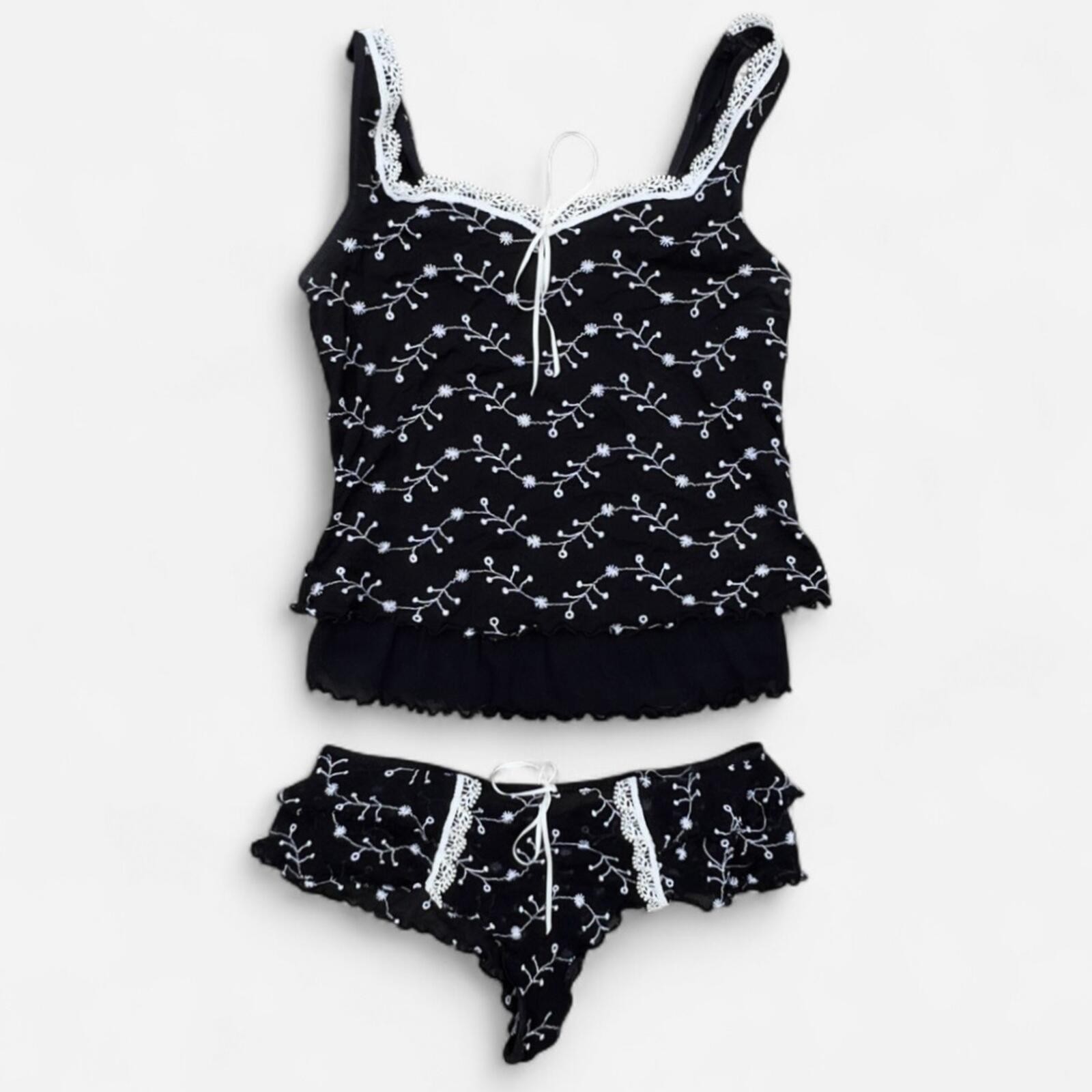 Arianne Vintage Floral Fairy Mesh Sleepwear Set