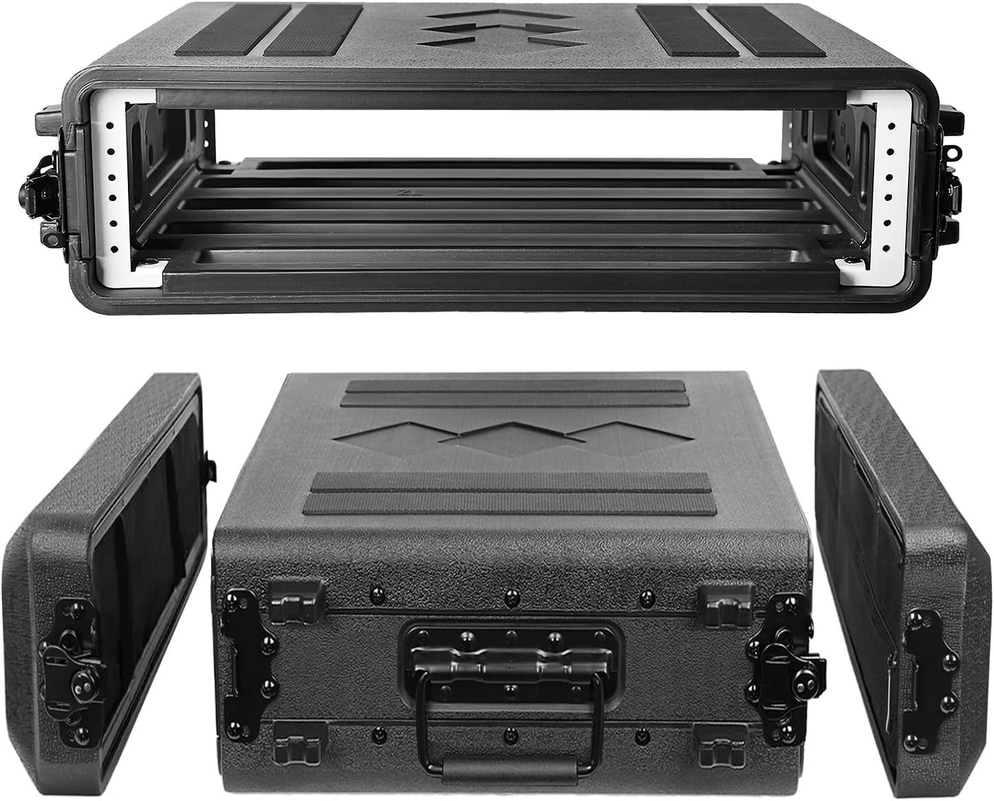 2U Rack Flight Case 16inch Deep Ventilated Rack Case Dustproof for DJ Pro Audio