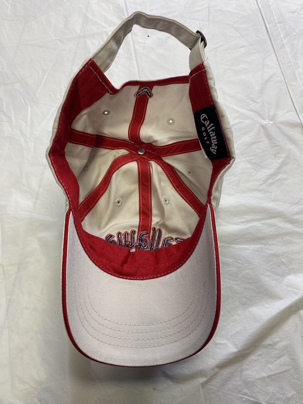 Callaway V Golf Embroidered Hat Spellout Logo Beige Adjustable