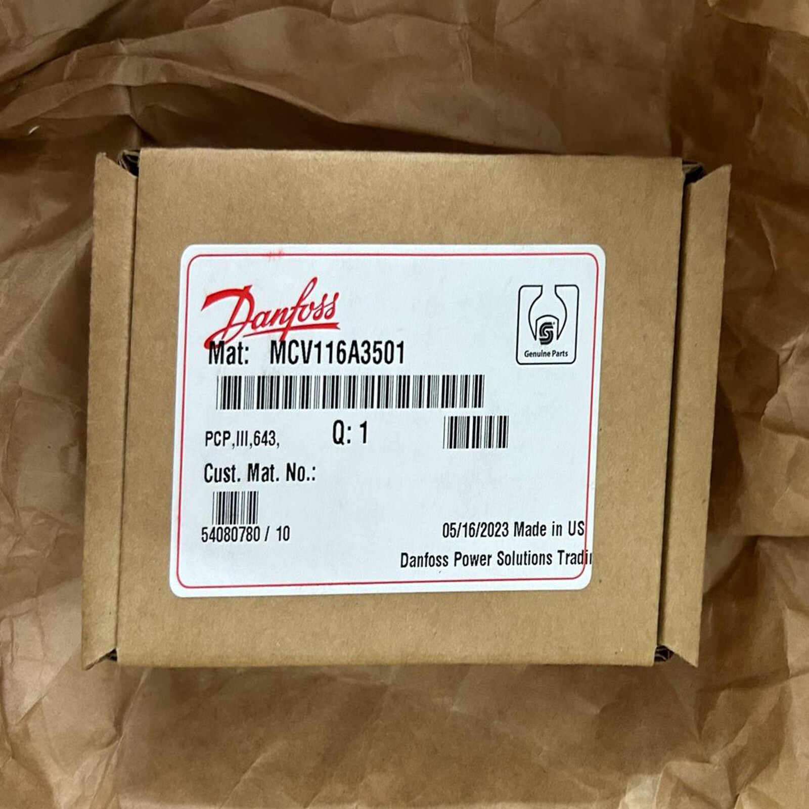 1PC New For DANFOSS CONTROL VALVE MCV116A3501 Free Shipping#QW