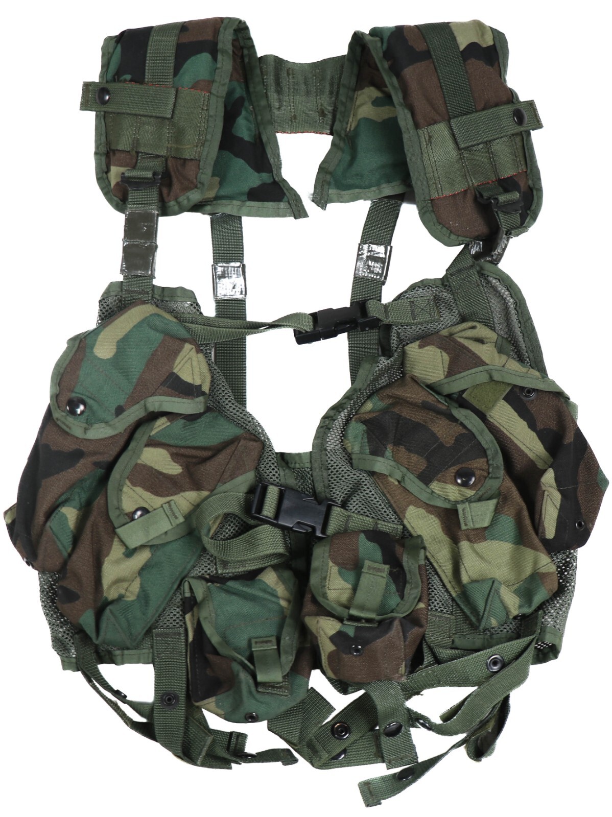 US Military Enhanced Tactical Load Bearing Vest w Pouches Woodland M81 BDU ALICE