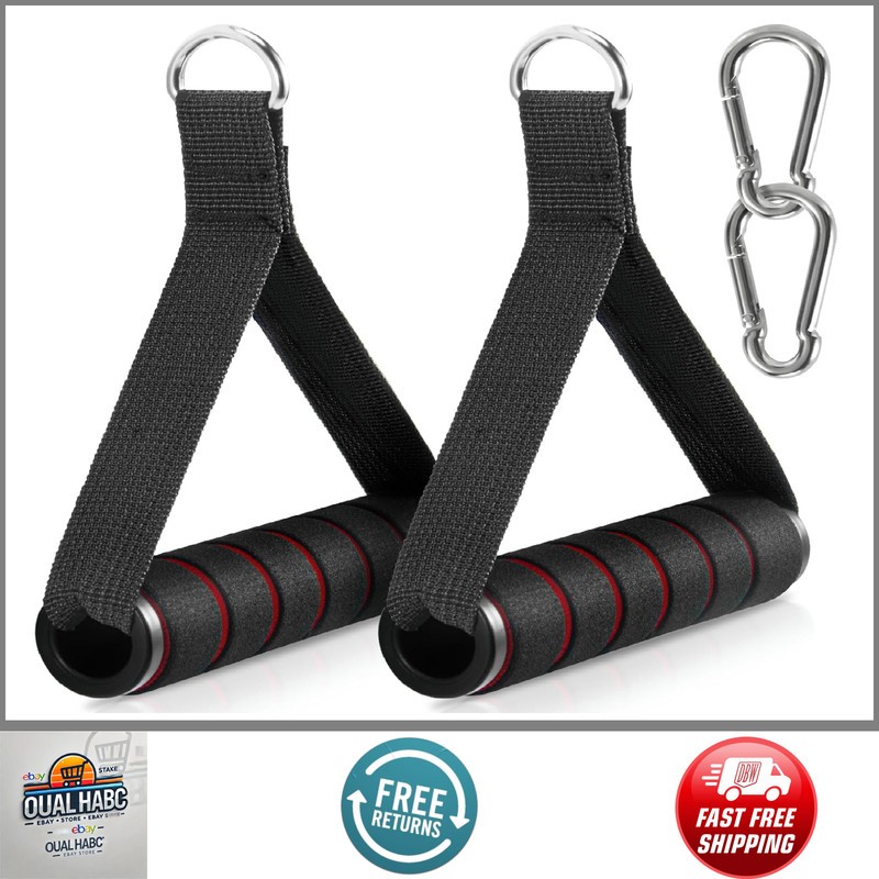 2 Pack Upgraded Exercise Handles for Cable Machine, Gym & Resistance Bands