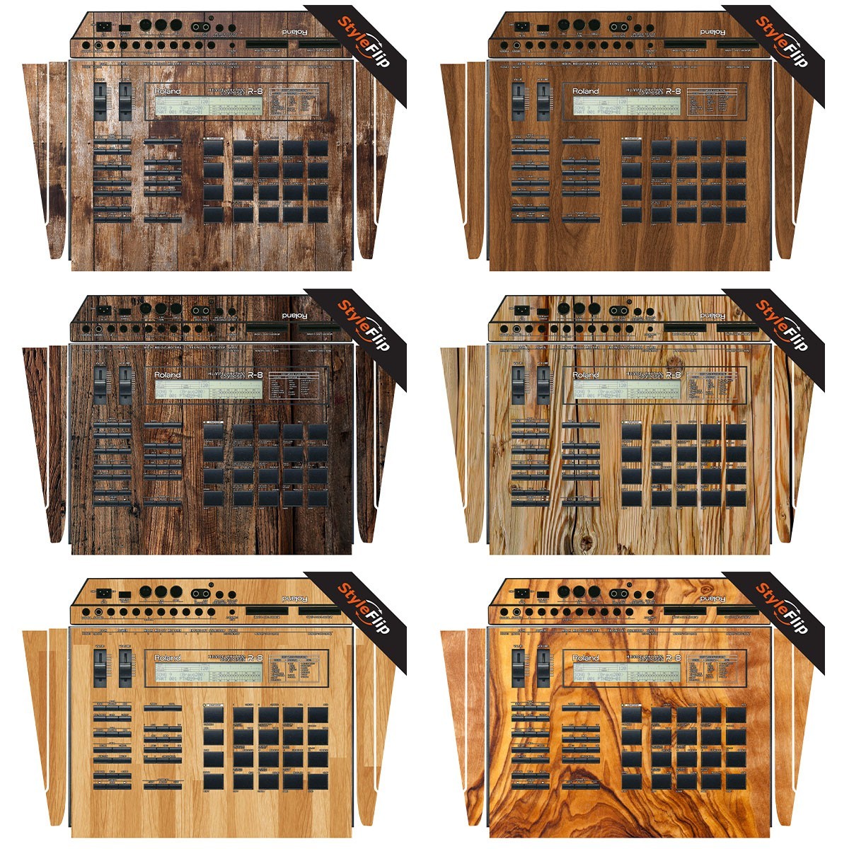 Roland R-8 MK1 Skin | 6 Wood Designs | Protective Decal | StyleFlip Skins