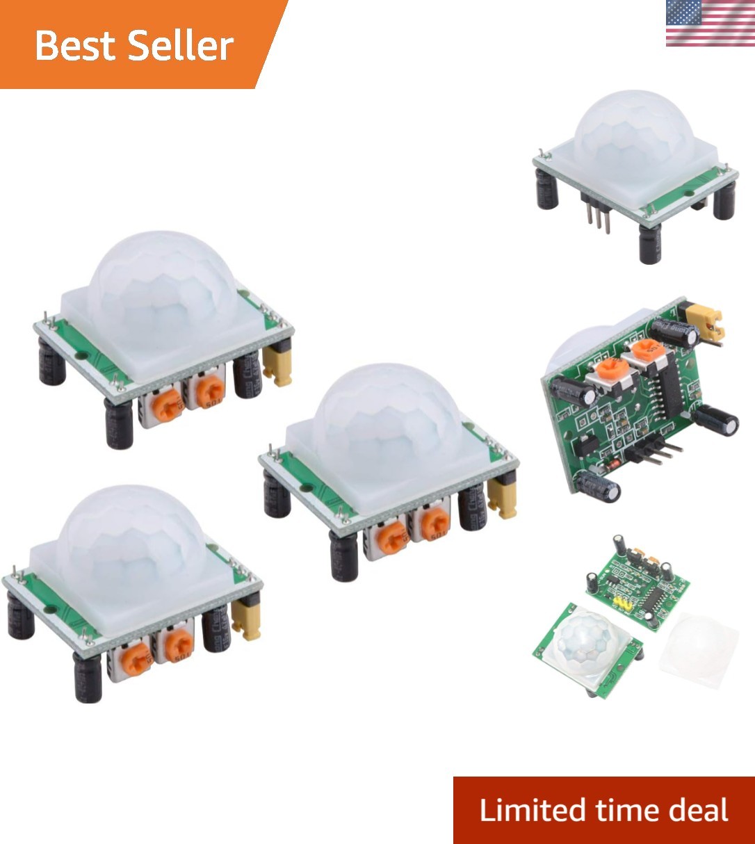 3-Pack HC-SR501 Wall-Mount PIR Motion Sensors – Ideal for DIY Security Systems
