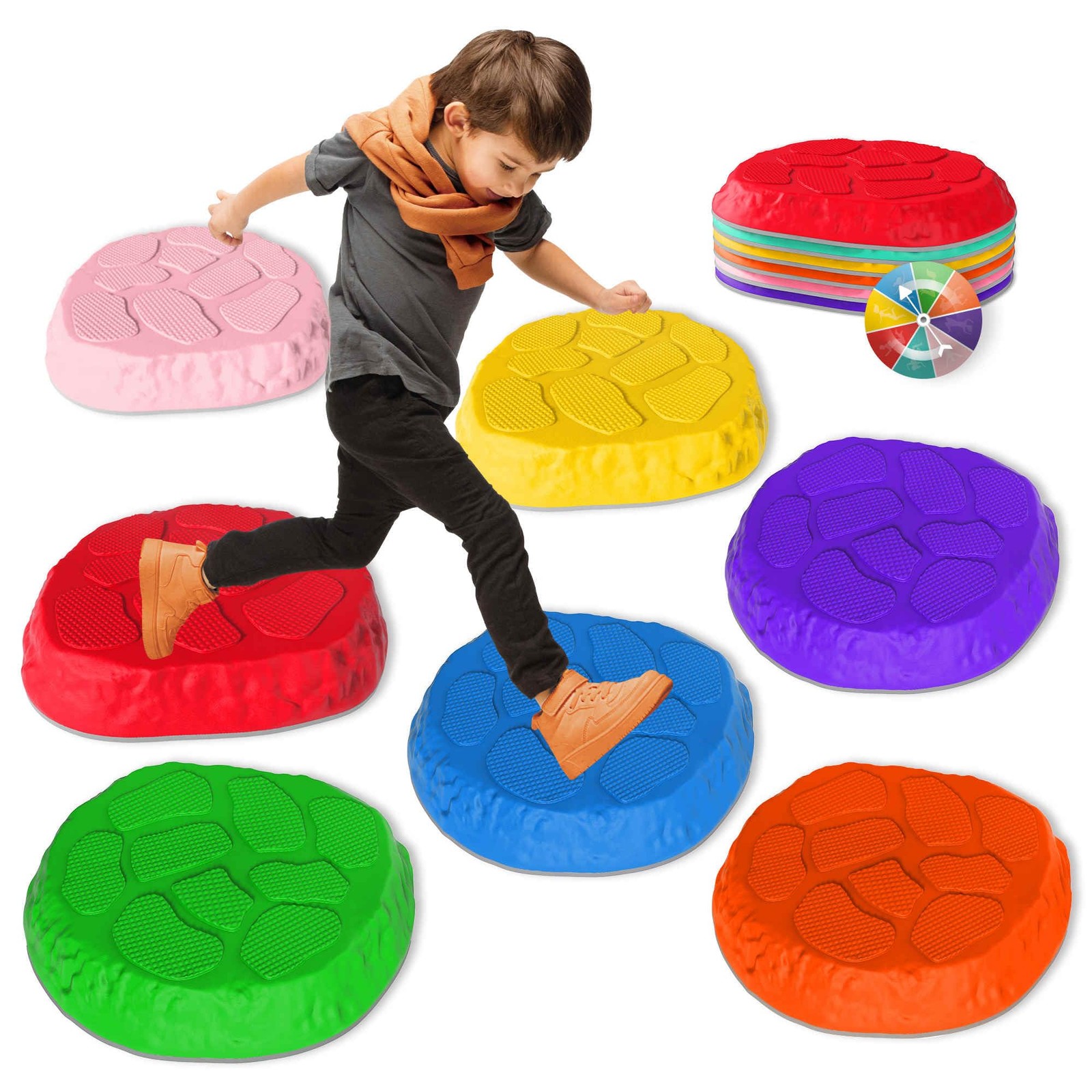 8-Pack Stepping Stones Non-Slip Balance Toys Indoor Outdoor Toddlers