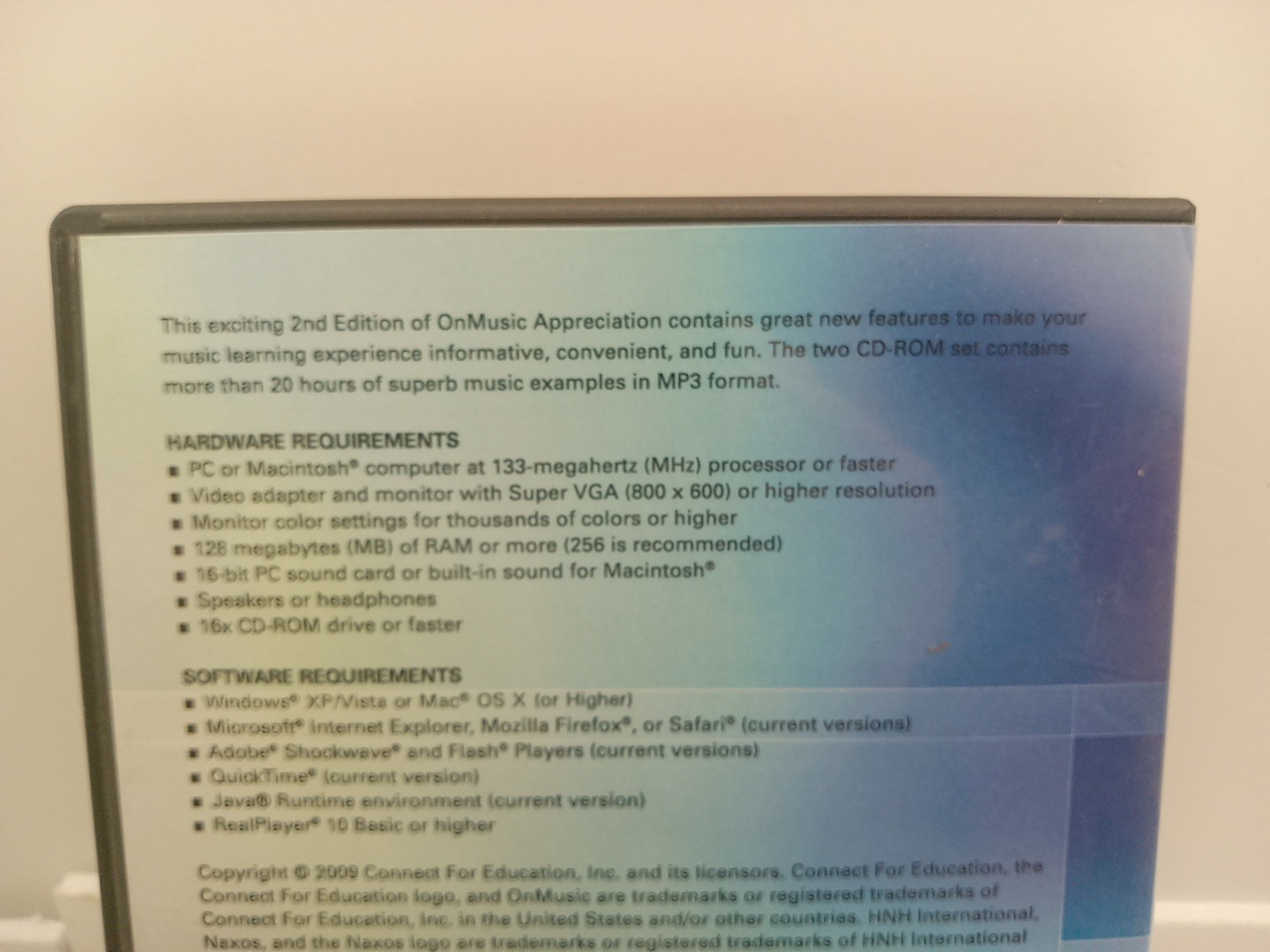 OnMusic Appeciation - 2nd Edition (PC CD Rom, 2009)
