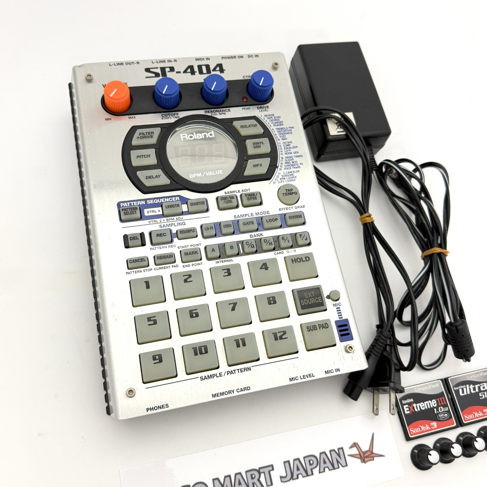 Roland SP-404 Portable Linear Wave Sampler Used w/Adapter + SD Card #0137