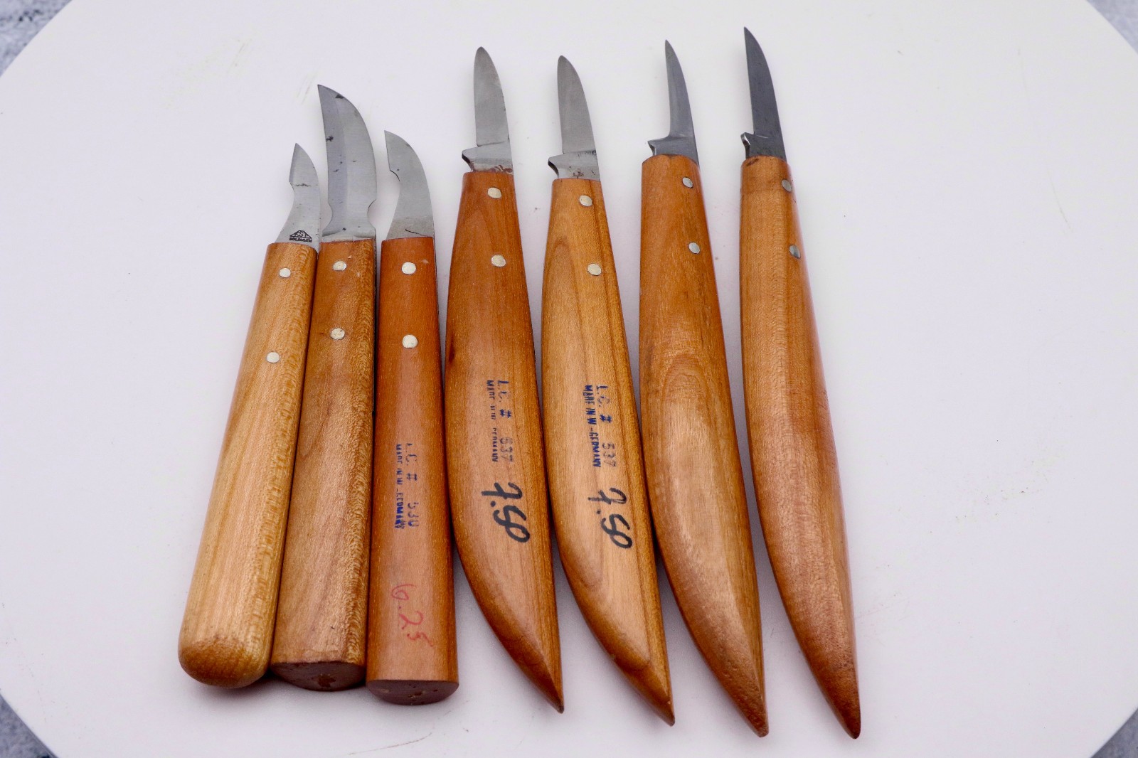 WEST GERMAN MADE WOOD CARVING KNIVES + KST + OTHERS UNMARKED 7 TOTAL