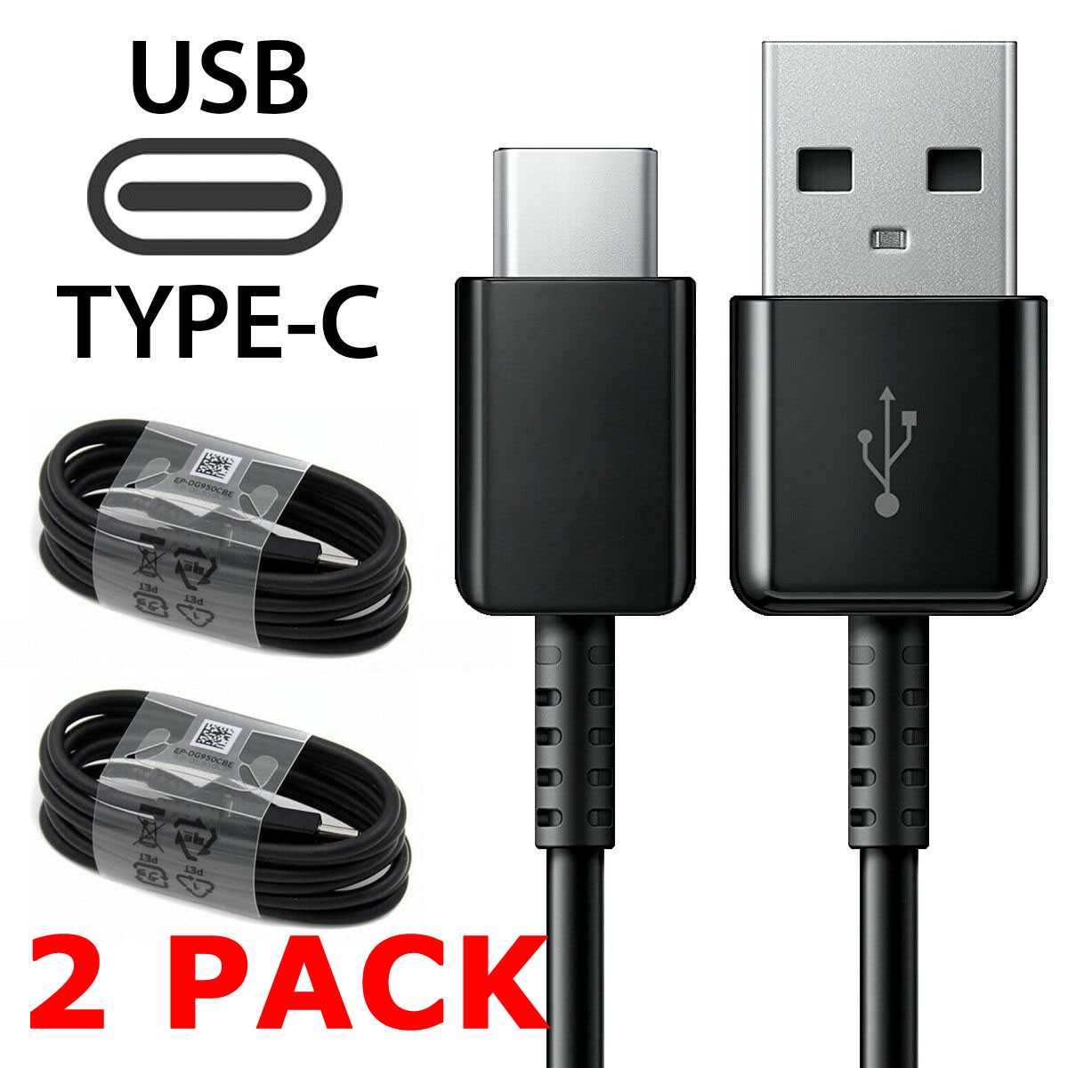 2Pack USB Type C Fast Charging Cable For Samsung Galaxy S22 S23 S24 Plus Note 20