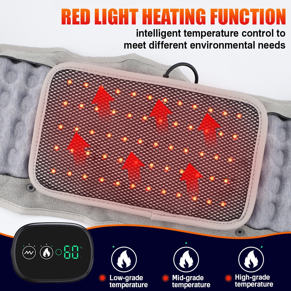 Red Light Heating Decompression Back Belt Massage Pain Relief Lower Back Lumbar