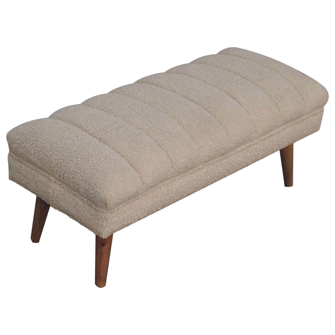 Upholstered Modern Bench with Curved Top