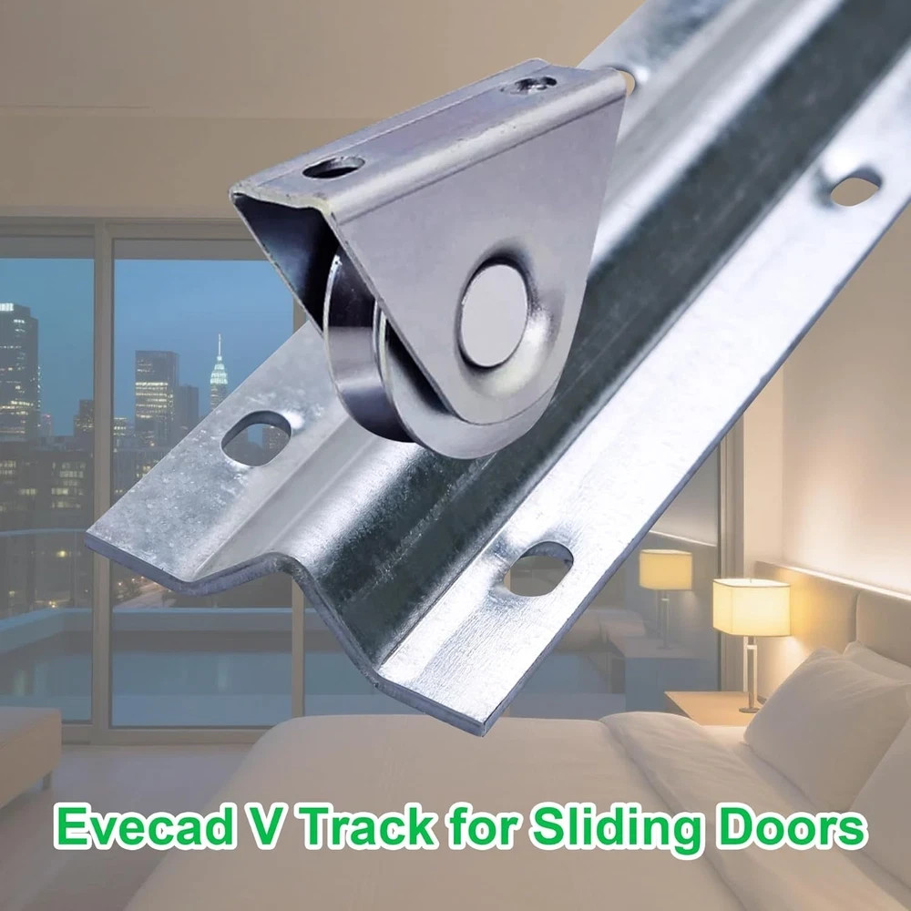 12FT Heavy Duty Galvanized V Track Kit for Sliding Gates & Barn Doors