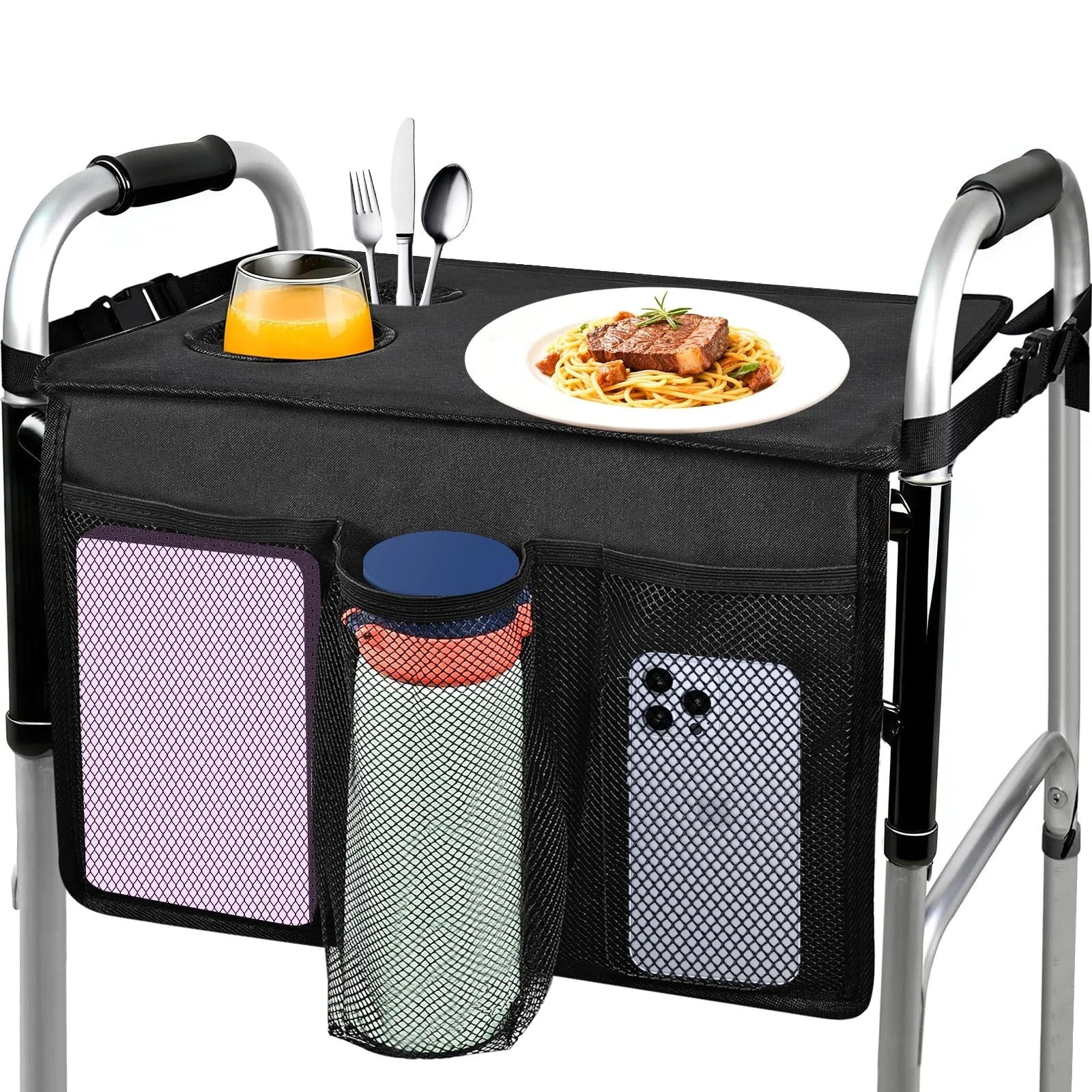 Walker Tray for Folding Walker, Premium Tray for Walker for Seniors with Cup ...