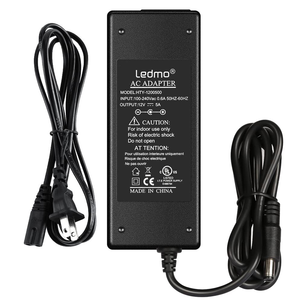 Power Supply, Transformers,LED Adapter, 12V 5A 60 Watt Max AC 100-240V to DC ...
