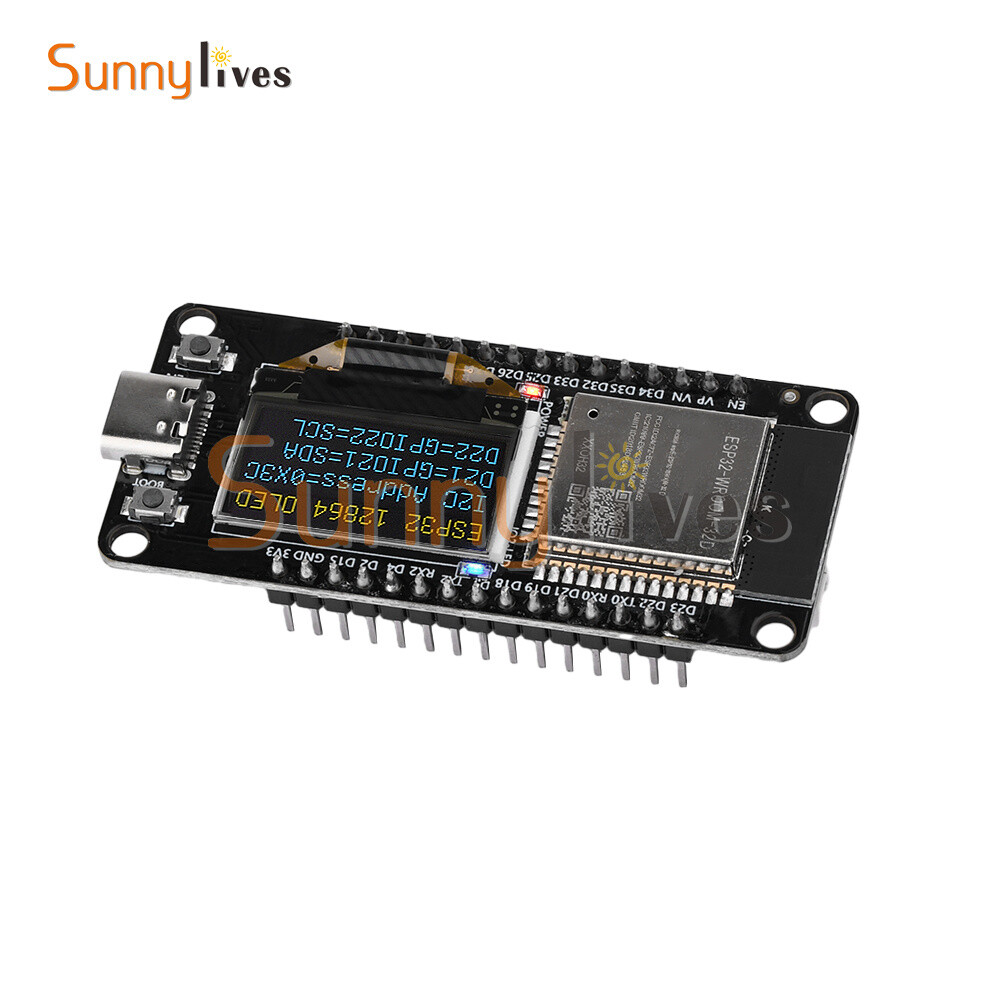 0.96" ESP32 ESP-WROOM-32D WIFI Bluetooth Development Board OLED CH340C Module