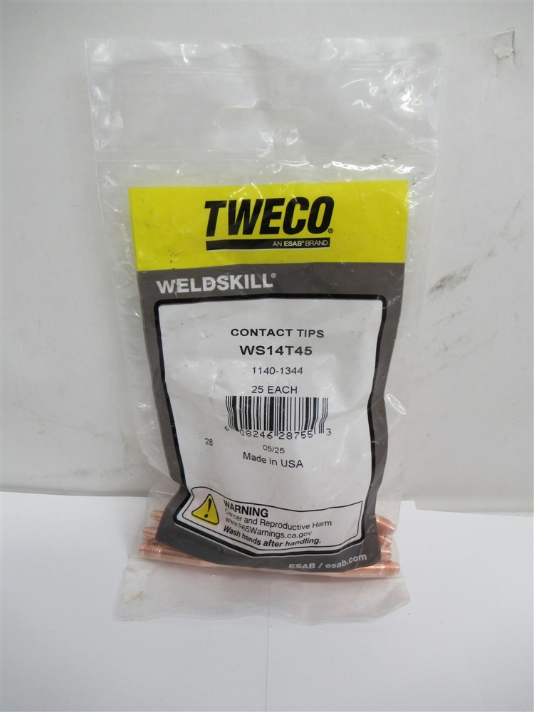 TWECO WS14T45, 1140-1344 Weldskill Contact Tip - 25 Each