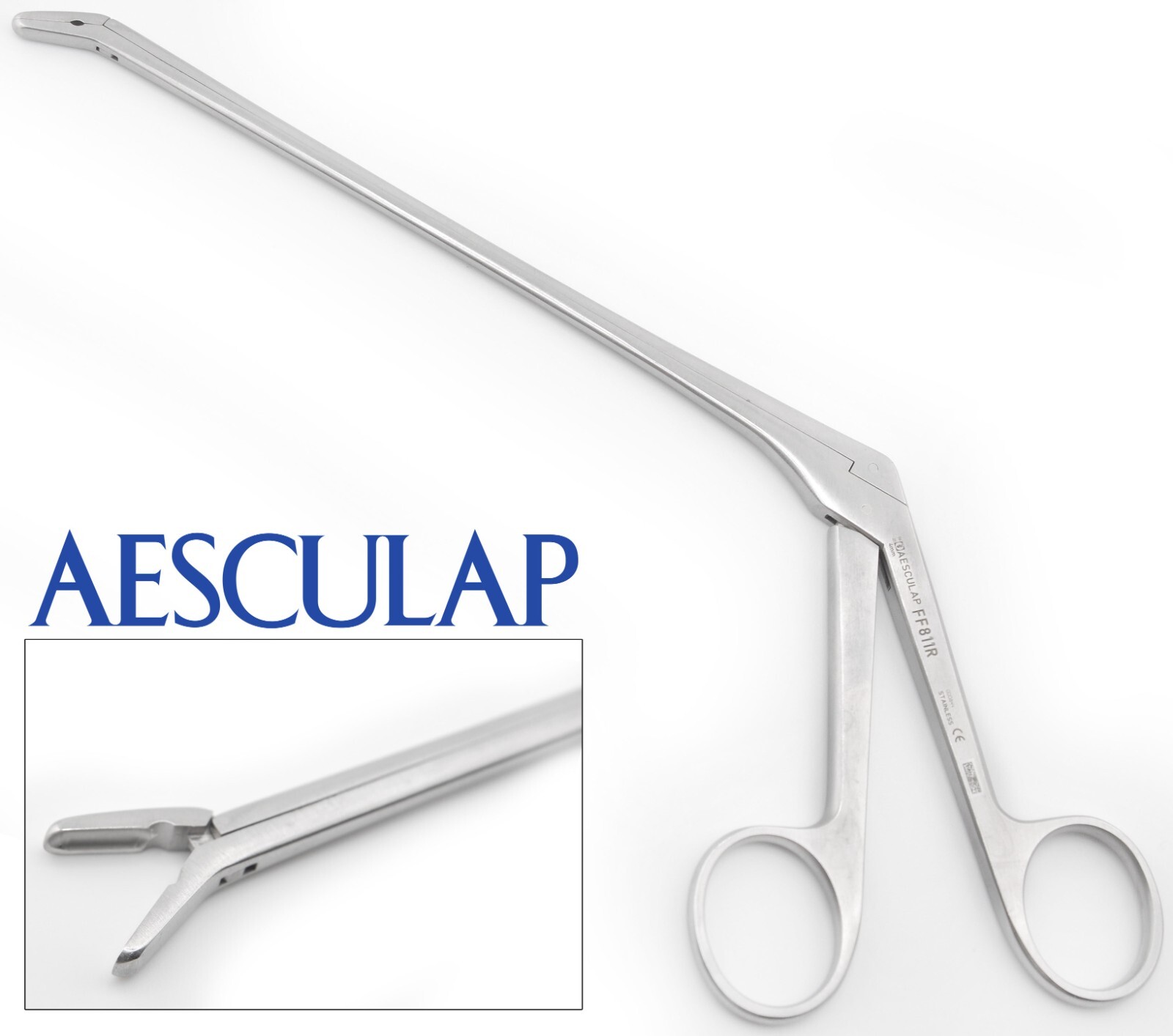 AESCULAP FF811R Surgical Spurling Pituitary Rongeur Angled Down 4x10mm Bite 7"
